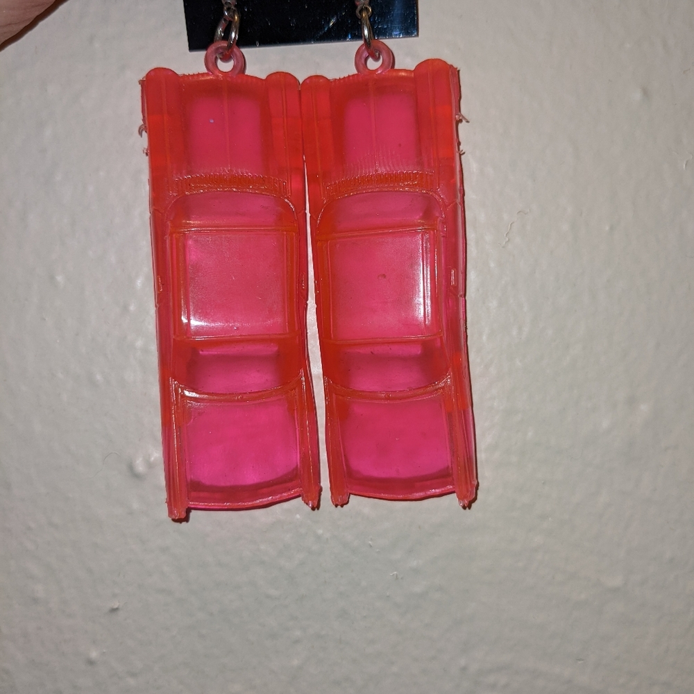 Hot Pink Car Earrings